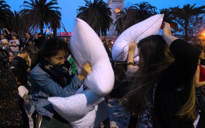 A flying-feather fight on Valentine's Day