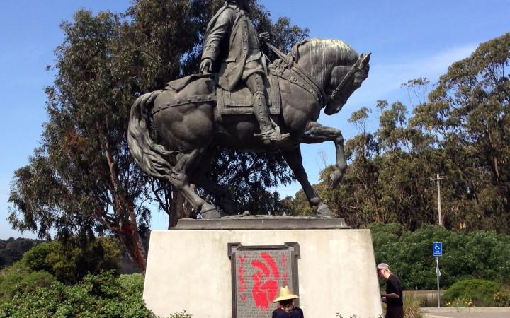 Vandal Tags Statue with Cultural Message