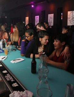 Women met at Club F8 as part of an event put on by Uhaul SF in San Francisco on Friday Nov. 18, 2016. This party was put on by Uhaul SF who put on parties for