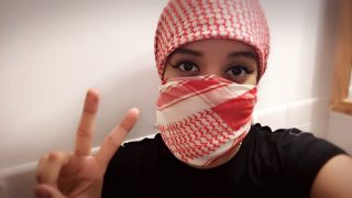 Yen Avery, a San Francisco native, poses for a self-portrait that she hopes will portray a positive image of Palestinian culture.