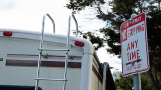 This RV is parked closed to a tow-away zone on Winston drive on Thursday, Sept. 13. (David Rodriguez/Golden Gate Xpress)