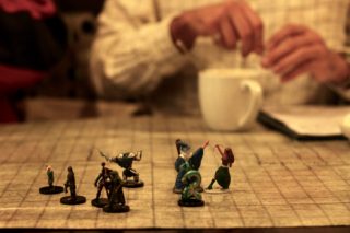 Dungeons and Dragons character miniatures, called