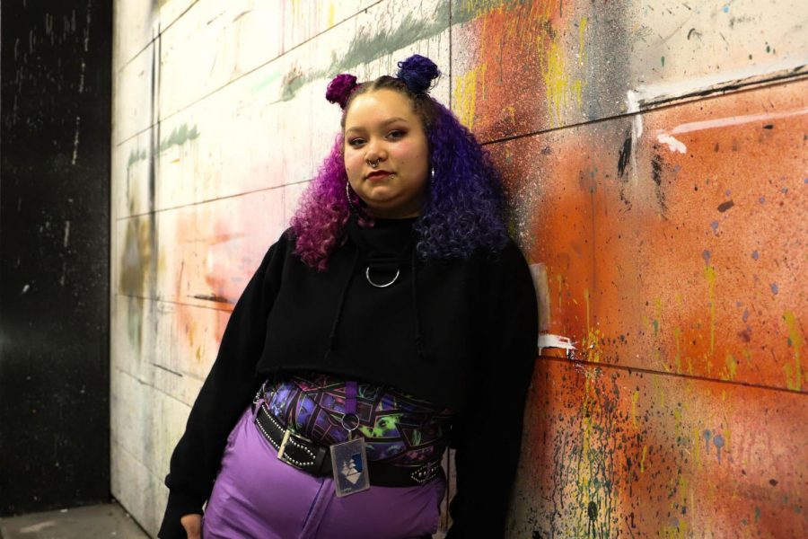 Gayla Biggers, 23, poses for a portrait in the Creative Arts Building at SF State
on Thursday, February 13, 2020. (Saylor Nedelman / Xpress Magazine)