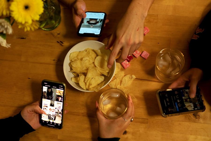 College students indulge in social media while at home in San Francisco, Calif. (Morgan Ellis / Xpress Magazine)