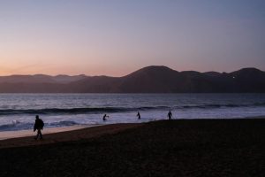 Sunset at Baker Beach in San Francisco, Calif., on Oct. 14, 2021. (Avery Wilcox / Xpress Magazine)