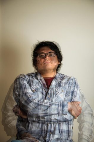 Double exposure portrait of Gabe Salazar in San Francisco. (Garrett Isley / Xpress Magazine)
