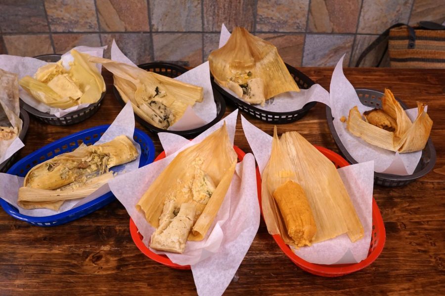 Different styles of tamales pictured at La Espiga de Oro Mexican Restaurant in San Francisco’s Mission District on May 5, 2022. Although the restaurant specializes in Mexican cuisine, La Espiga de Oro also offers traditional Honduran and Guatemalan tamales. (Maximo Vazquez / Xpress Magazine) 