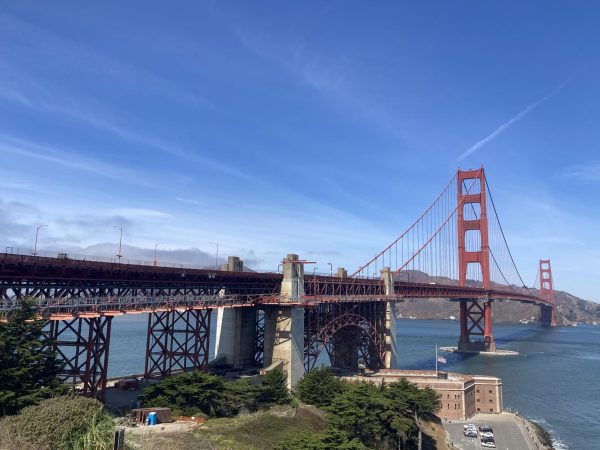 Golden Gate Bridge from the view of the welcome center. 86 years since its opening and people continue to use and visit this bridge. (Isabella Minnis/Xpress Magazine)