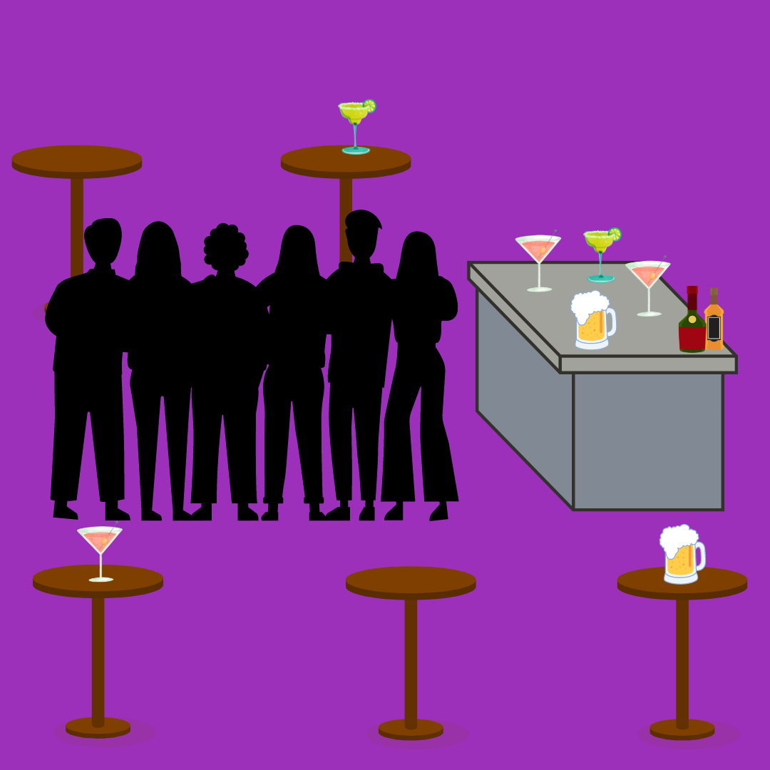 New data on alcohol consumption indicates students may be socially drinking when theyre with friends
(Illustration by Lydia Perez)