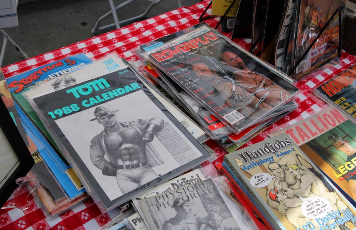 Vintage magazines and erotica are a common sight on Folsom Street in San Francisco, Saturday, Sept 14, 2024 (Michael Lane / Xpress Magazine) 