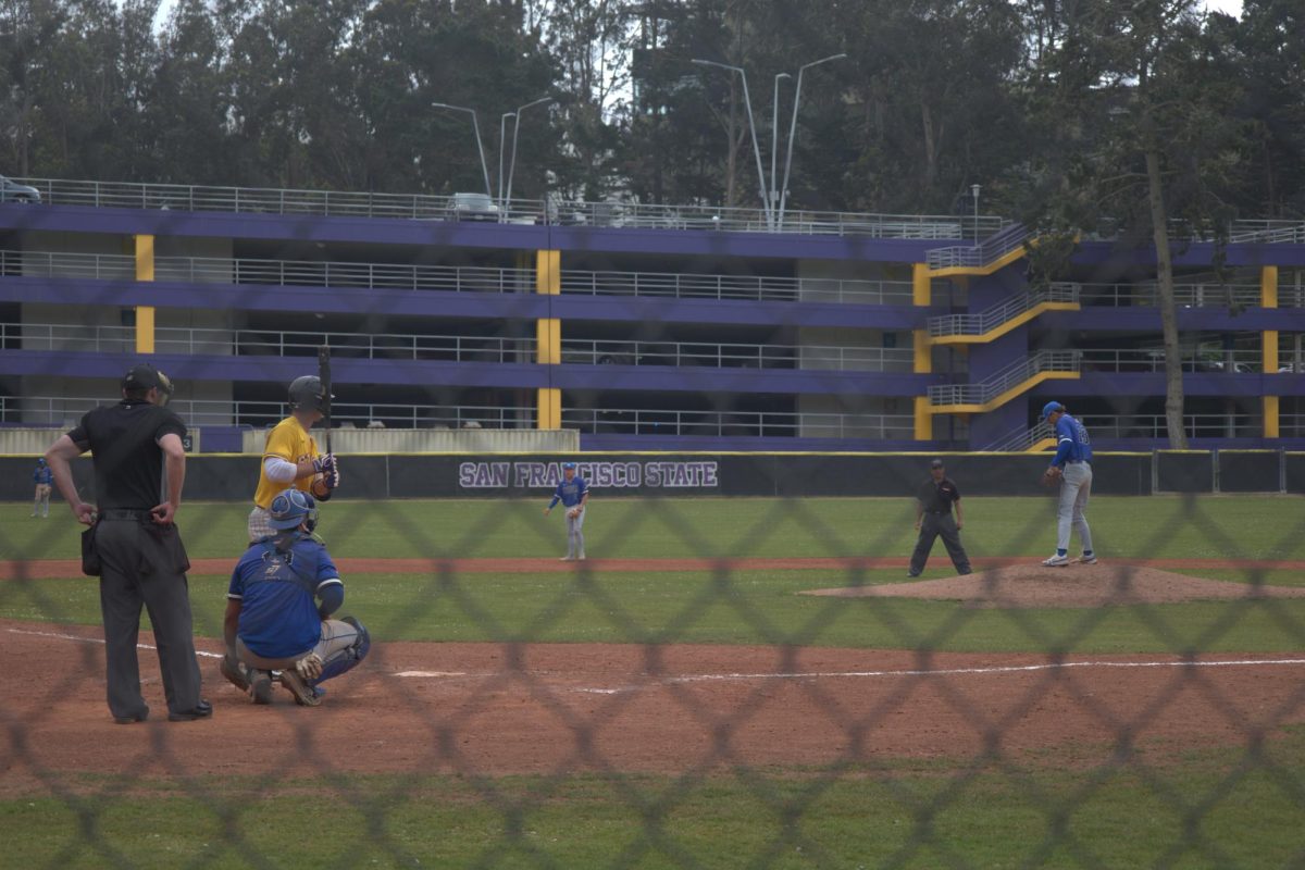 Junior Outfielder Michael Cunnigham at bat versus Cal State San Marcos on March 23, 2025 (Isaiah Casillas / Xpress Magazine) 