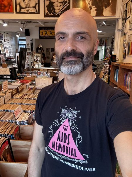 Bradley Roberge stages a self-portrait inside Auto Erotica, the shop he runs social media for. Photo credit: Bradley Roberge