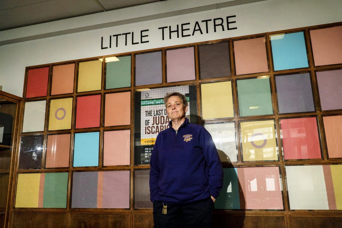 Kim Schwartz, director of the School of Theatre & Dance at SF State, stands for a photo. Schwartz, along with other staff, has been working on ways to accommodate students interested in productions and cinema. (Neal Wong / Xpress Magazine)