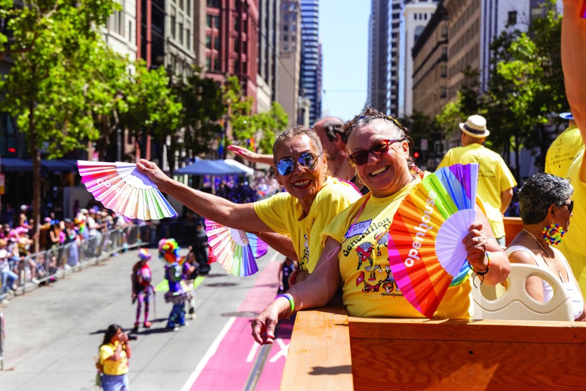 Openhouse proudly marches in the San Francisco Pride Parade each year, drawing more than 200 community members for the contingent. Walking and riding on a decorated trolley car, this contingent is typically near the front of the parade, symbolizing the way that many of these community elders lead the way for LGBTQ+ liberation. (Photo courtesy of Theresa Arocena)