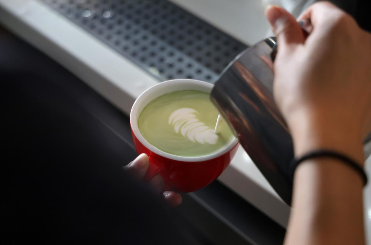 Pixlcat Coffee on Clement street serves many different drinks. Matcha— some hot and some iced — appears in four of the menu options. (Braelyn Furse / Xpress Magazine)