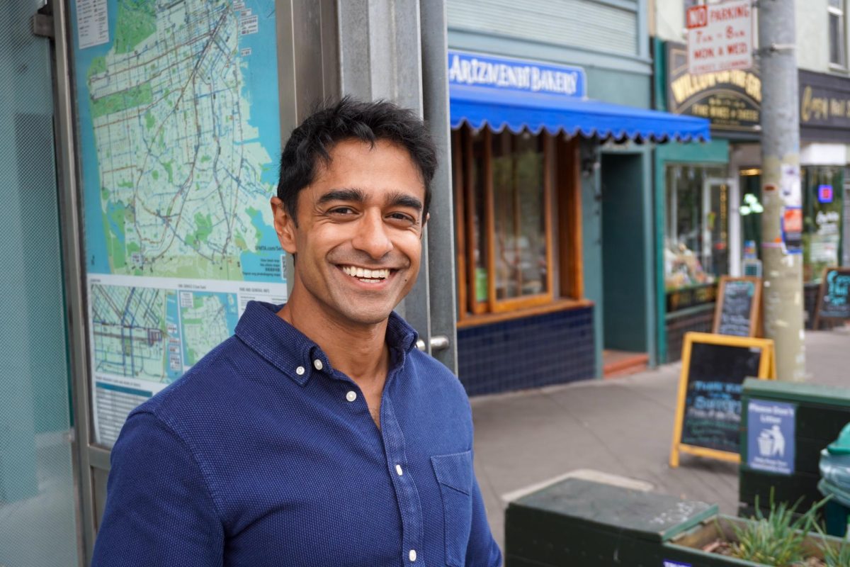 Saikat Chakrabarti, candidate for the 11th Congressional District, is campaigning for the youth vote in San Francisco. (Photo courtesy of Saikat Chakrabarti)