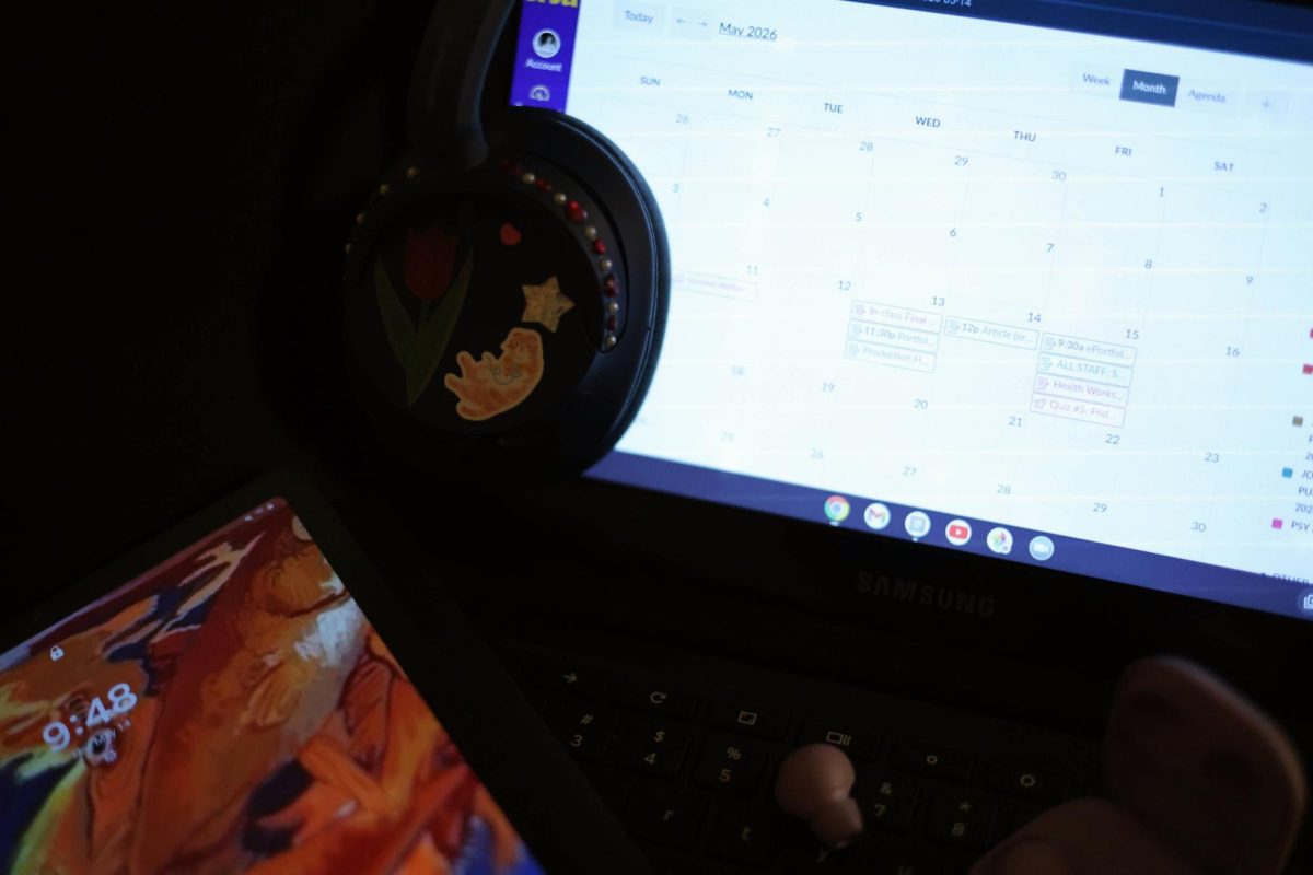Students use many forms of technology for multiple hours of the day when doing school work. (Braelyn Furse / Xpress Magazine)
